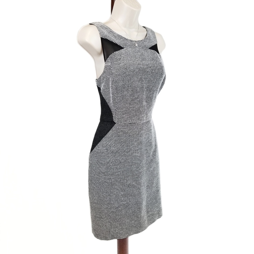 Banana Republic dress tweed color block gray 12